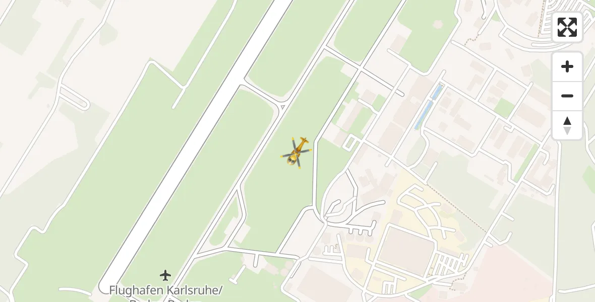 Flugroute Ambulanzhubschrauber Karlsruhe Baden-Baden Flughafen - Karlsruhe Baden-Baden Flughafen, 01 Juni 2026, 10:52