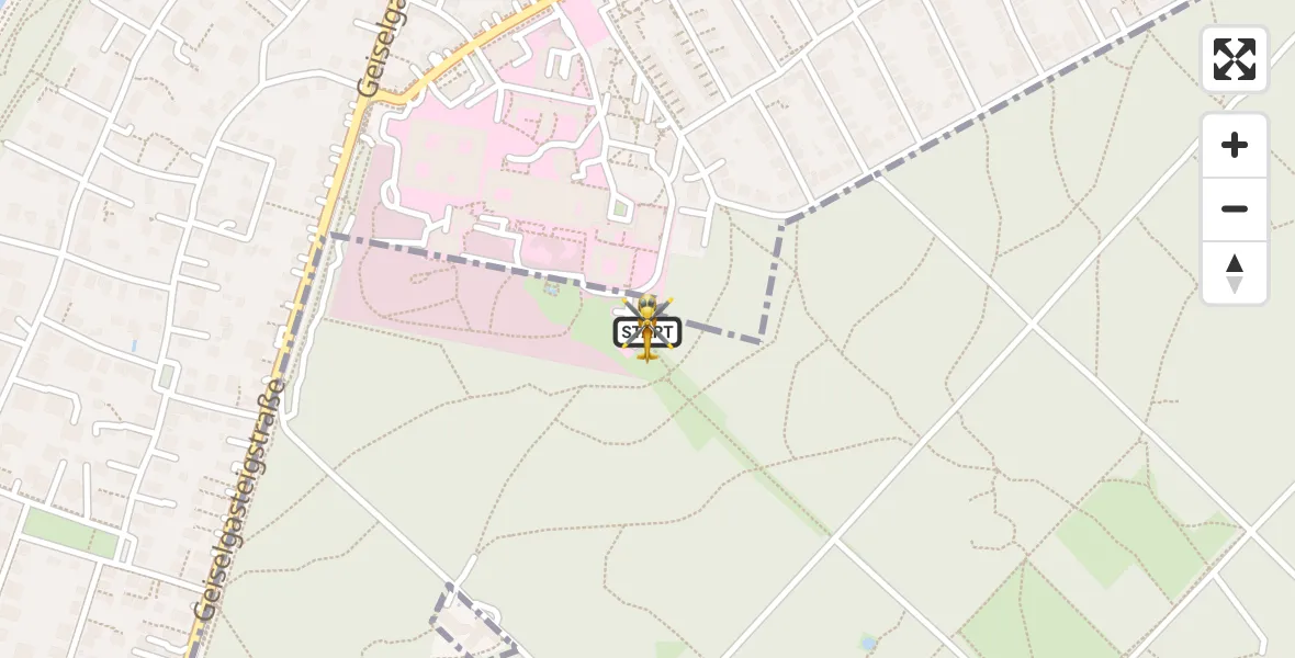 Flugroute Rettungshubschrauber ADAC Air Rescue Center Hubschrauberlandeplatz (Christoph 1) - ADAC Air Rescue Center Hubschrauberlandeplatz (Christoph 1), 01 Juni 2026, 11:19