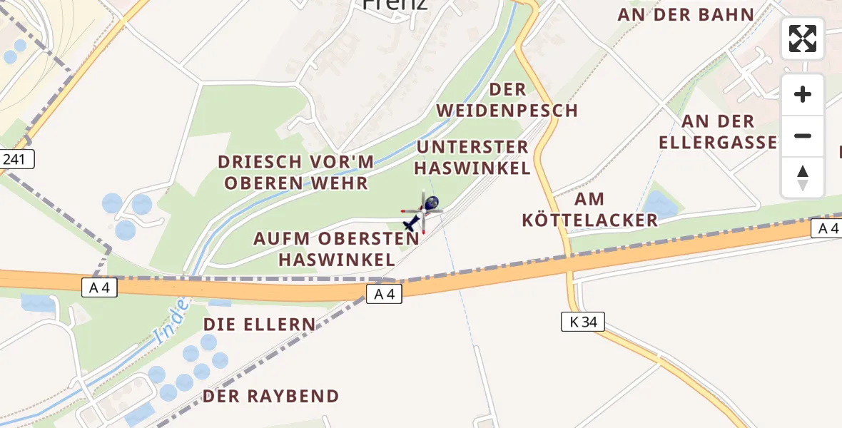 Flugroute Polizeihubschrauber Langerwehe - Langerwehe, 01 Juni 2026, 12:02
