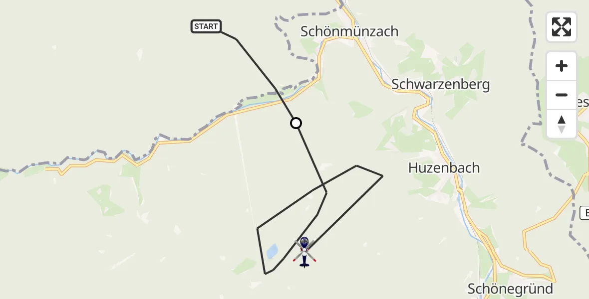 Flugroute Polizeihubschrauber Forbach - Baiersbronn, 01 Juni 2026, 12:12