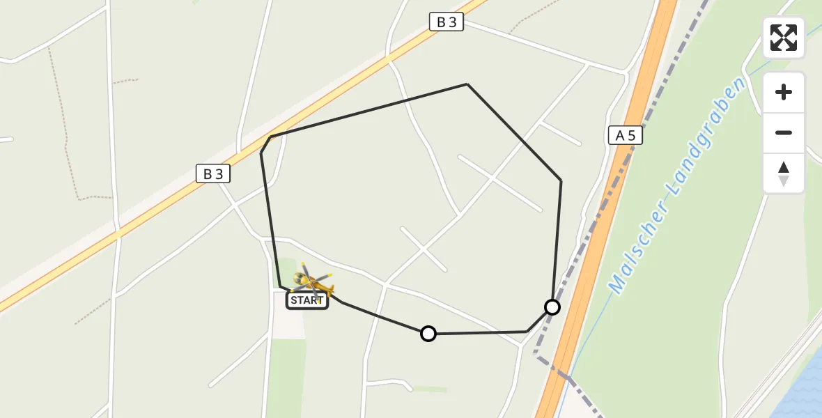 Flugroute Ambulanzhubschrauber Malsch - Malsch, 01 Juni 2026, 12:59