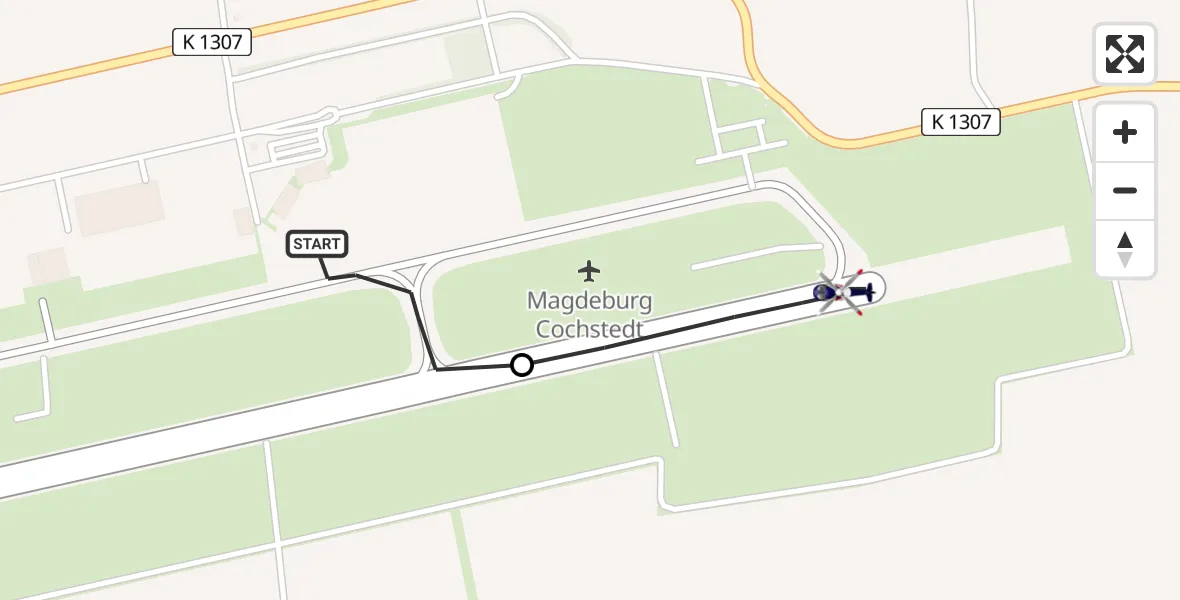 Flugroute Polizeihubschrauber Cochstedt Flughafen - Hecklingen, 01 Juni 2026, 15:18