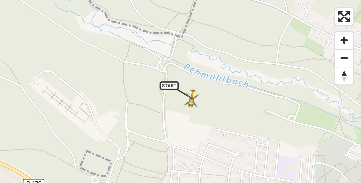 Flugroute Rettungshubschrauber Weiden i.d.OPf. - Weiden i.d.OPf., 01 Juni 2026, 18:53