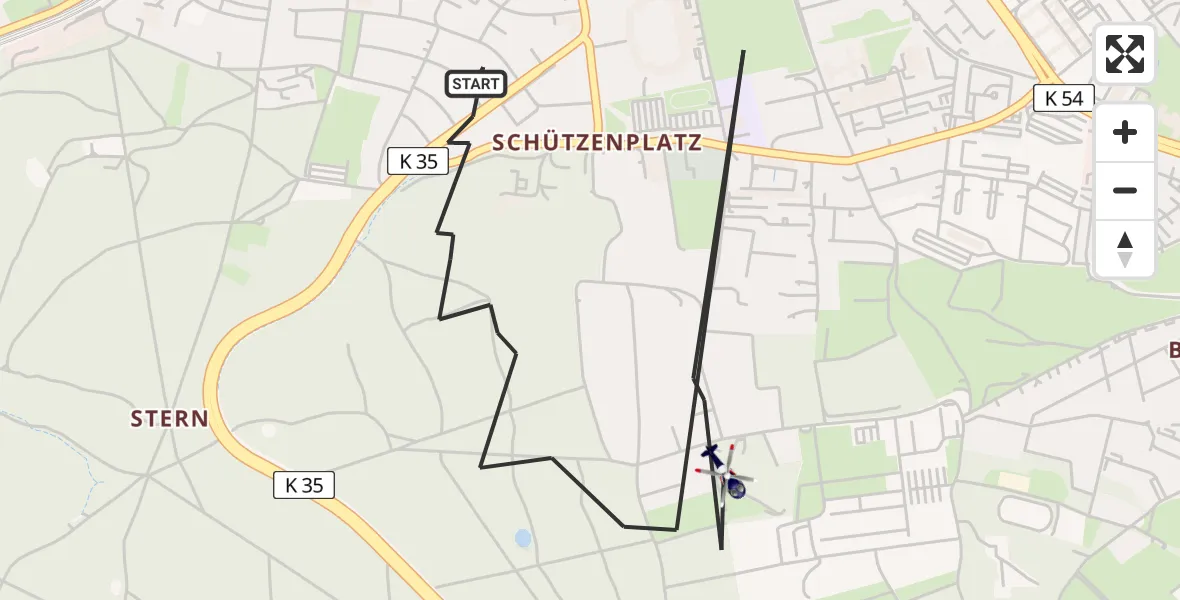 Flugroute Polizeihubschrauber Erfurt - Erfurt, 01 Juni 2026, 20:14