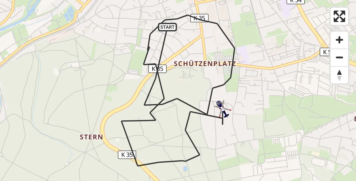Flugroute Polizeihubschrauber Erfurt - Erfurt, 01 Juni 2026, 20:22