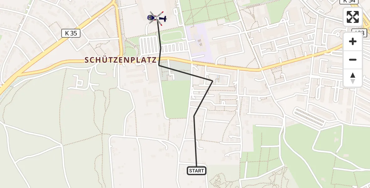 Flugroute Polizeihubschrauber Erfurt - Erfurt, 01 Juni 2026, 20:32
