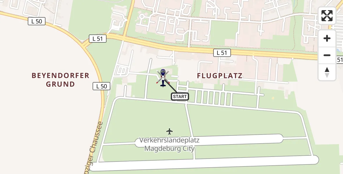 Flugroute Polizeihubschrauber Magdeburg City Flugplatz - Magdeburg City Flugplatz, 02 Juni 2026, 06:24