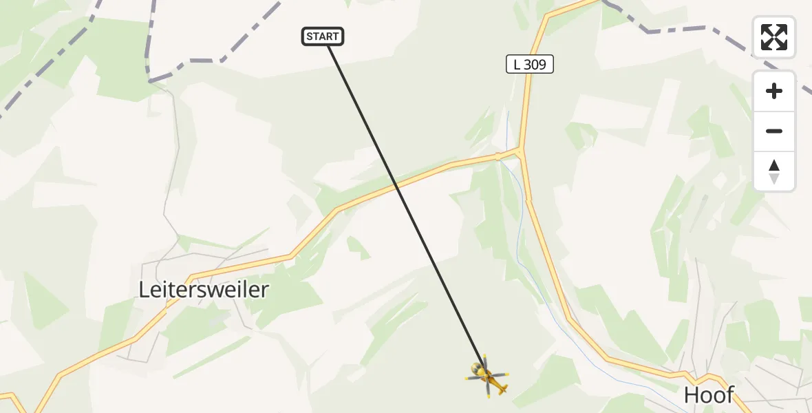 Flugroute Rettungshubschrauber St. Wendel - St. Wendel, 02 Juni 2026, 07:56
