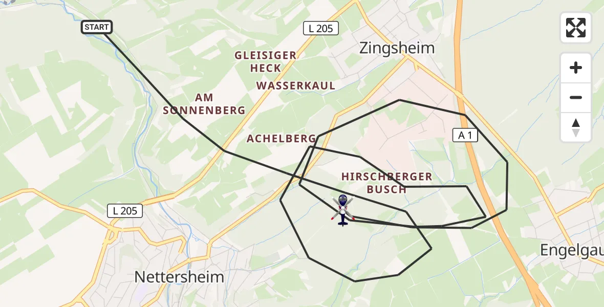 Flugroute Polizeihubschrauber Nettersheim - Nettersheim, 02 Juni 2026, 08:44