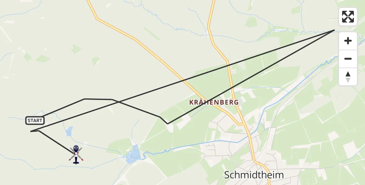 Flugroute Polizeihubschrauber Dahlem - Dahlem, 02 Juni 2026, 08:54