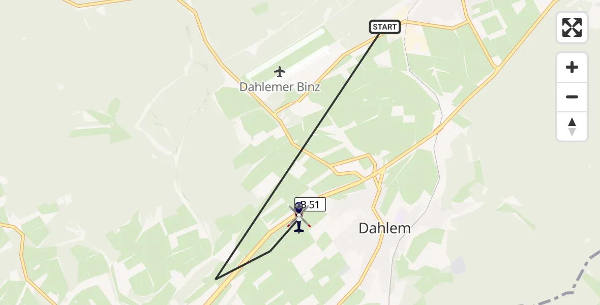 Flugroute Polizeihubschrauber Dahlem - Dahlem, 02 Juni 2026, 08:59