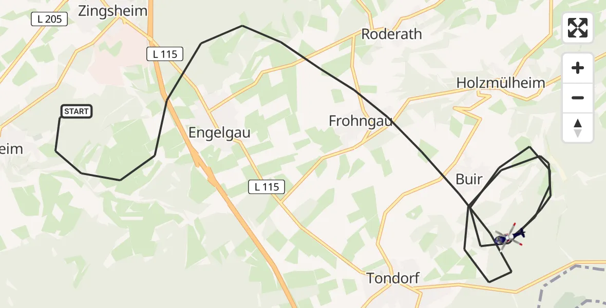 Flugroute Polizeihubschrauber Nettersheim - Nettersheim, 02 Juni 2026, 09:01