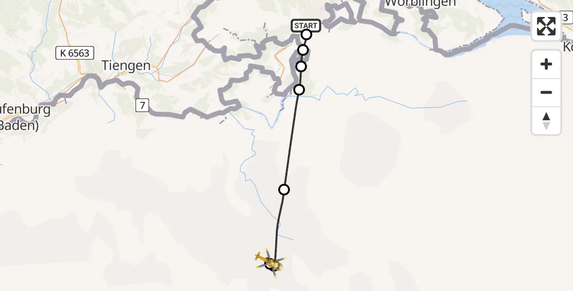 Flugroute Ambulanzhubschrauber Nohl - University Hospital of Zurich Heliport, 02 Juni 2026, 09:19