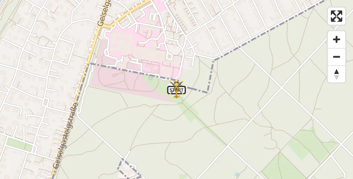 Flugroute Rettungshubschrauber ADAC Air Rescue Center Hubschrauberlandeplatz (Christoph 1) - ADAC Air Rescue Center Hubschrauberlandeplatz (Christoph 1), 02 Juni 2026, 09:20