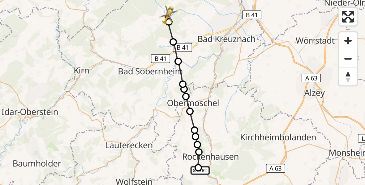 Flugroute Rettungshubschrauber Imsweiler UL - Argenschwang, 02 Juni 2026, 10:11