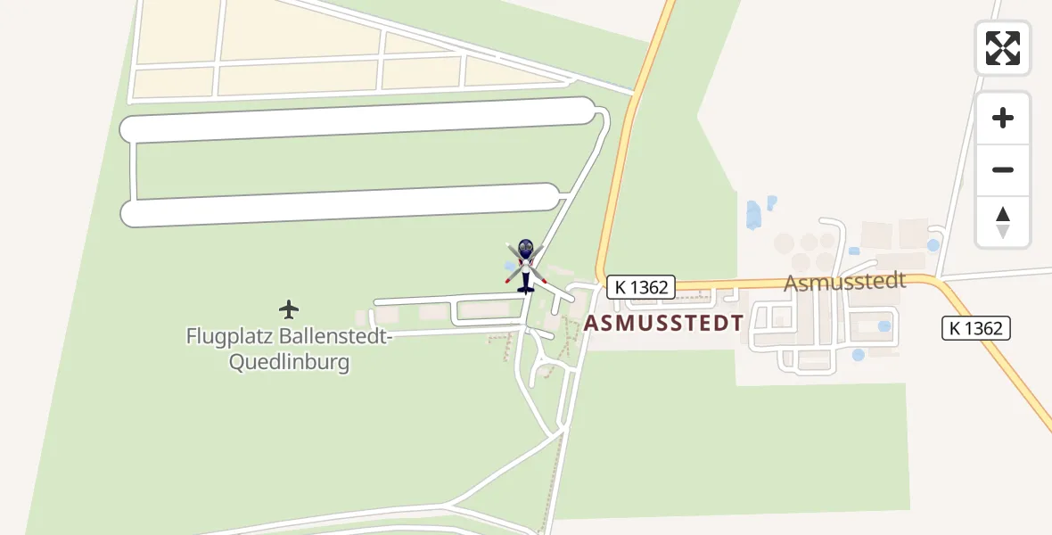 Flugroute Polizeihubschrauber Ballenstedt Flugplatz - Ballenstedt Flugplatz, 02 Juni 2026, 10:23