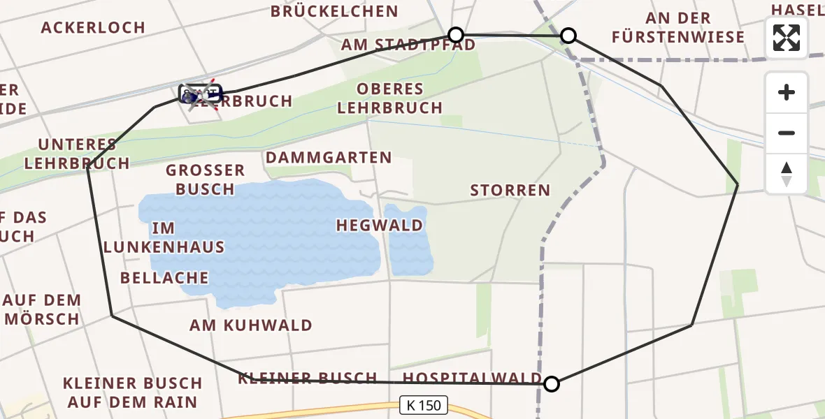 Flugroute Polizeihubschrauber Riedstadt - Riedstadt, 02 Juni 2026, 11:09