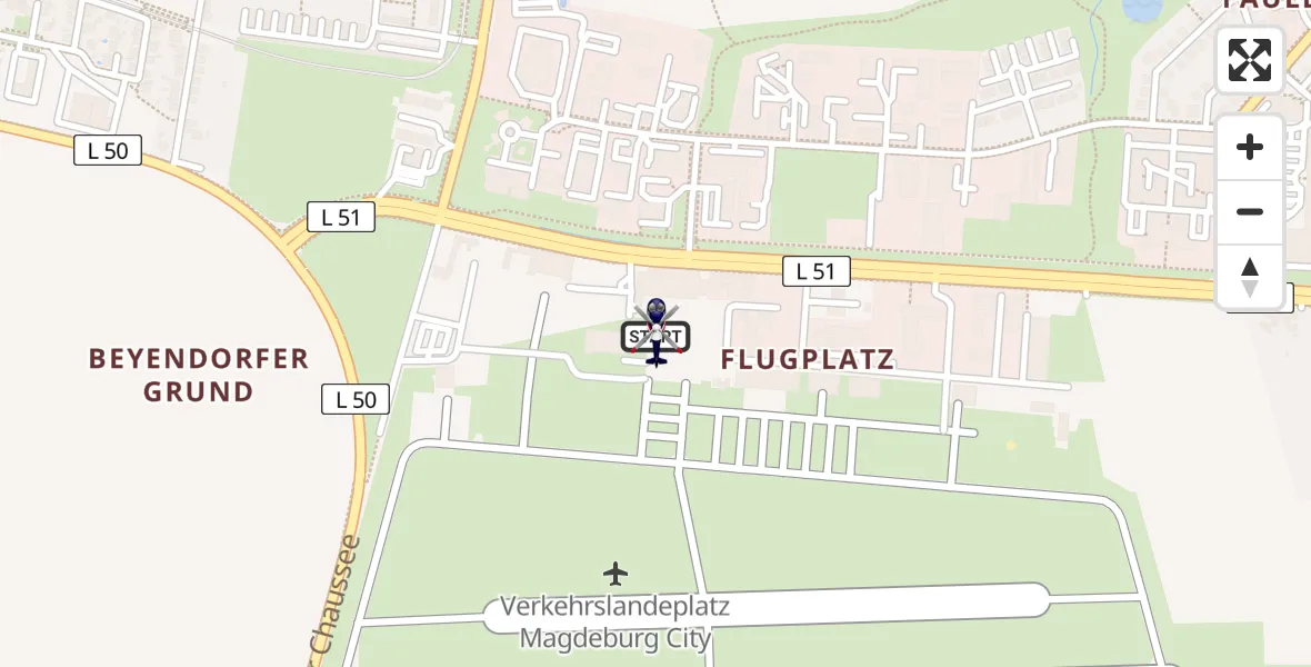 Flugroute Polizeihubschrauber Magdeburg City Flugplatz - Magdeburg City Flugplatz, 02 Juni 2026, 13:14