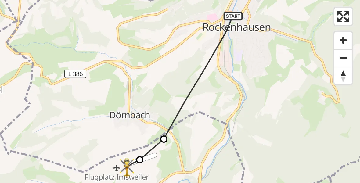 Flugroute Rettungshubschrauber Rockenhausen - Imsweiler UL, 02 Juni 2026, 14:06