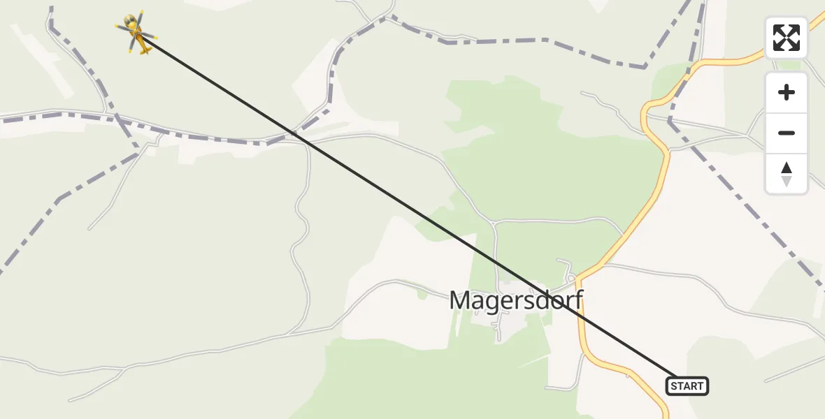 Flugroute Rettungshubschrauber Unterbodnitz - Kleinbockedra, 02 Juni 2026, 16:42