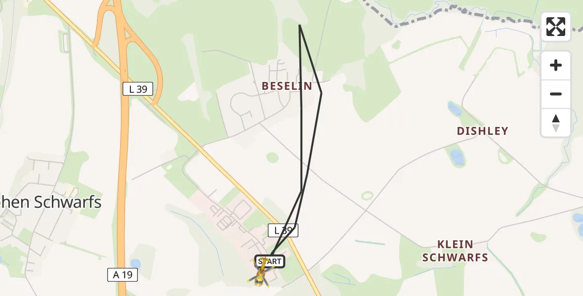 Flugroute Ambulanzhubschrauber Dummerstorf - Dummerstorf, 03 Juni 2026, 06:36
