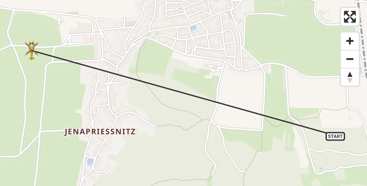 Flugroute Rettungshubschrauber Jena - Jena, 03 Juni 2026, 08:17