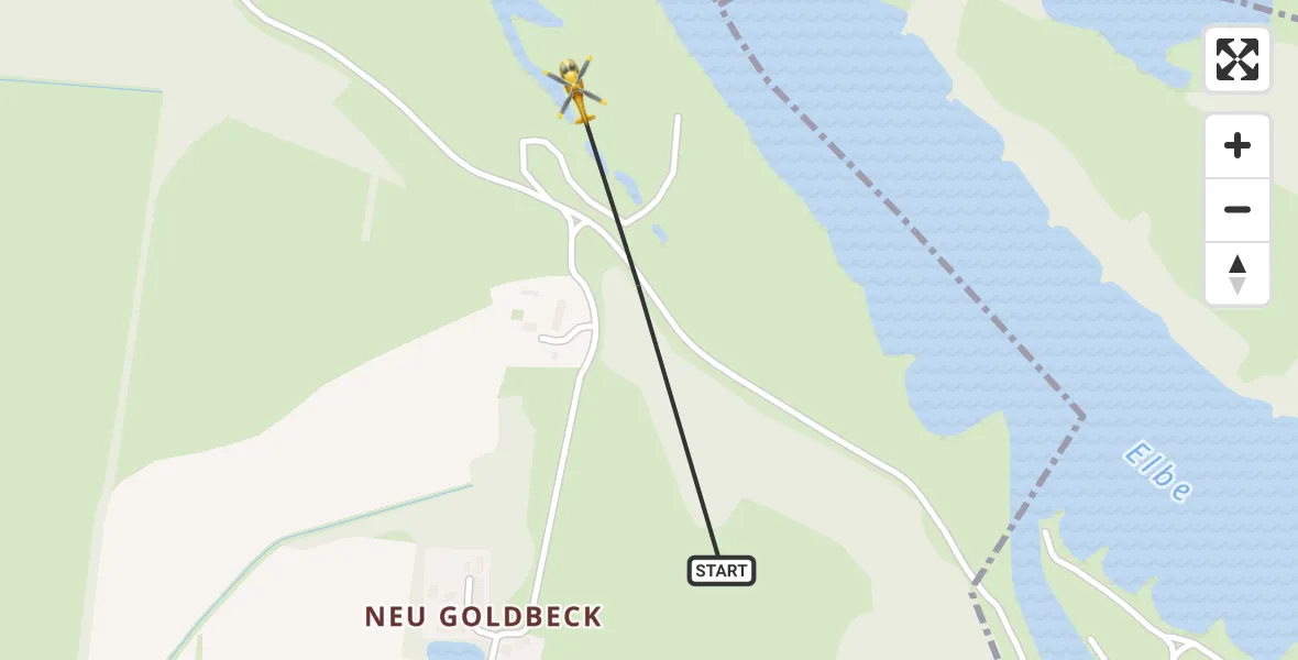 Flugroute Rettungshubschrauber Altmärkische Wische - Altmärkische Wische, 03 Juni 2026, 08:59