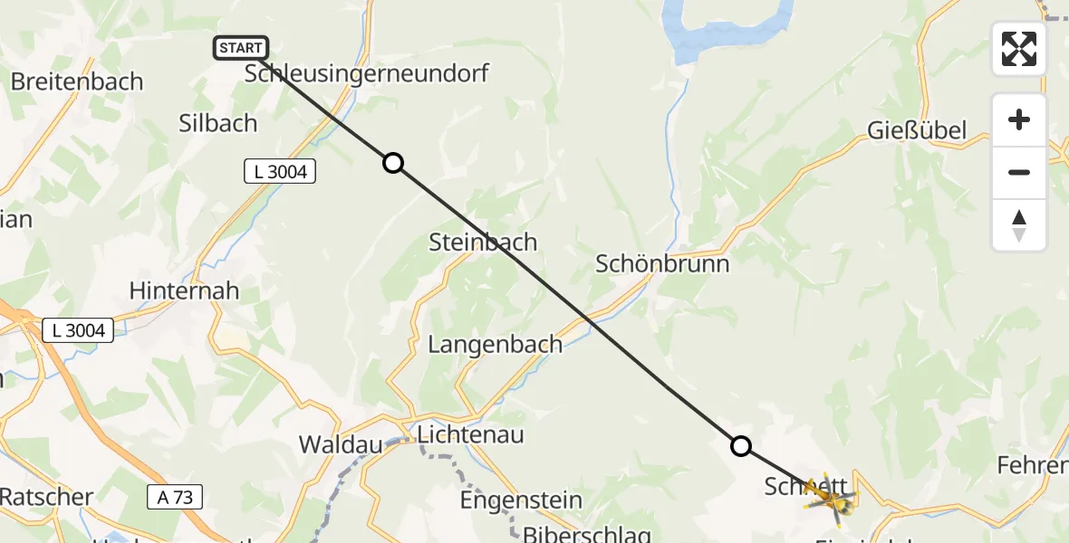 Flugroute Rettungshubschrauber Schleusingen - Masserberg, 03 Juni 2026, 09:21