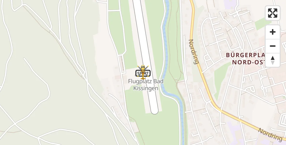 Flugroute Rettungshubschrauber Bad Kissingen Flugplatz - Bad Kissingen Flugplatz, 03 Juni 2026, 09:21