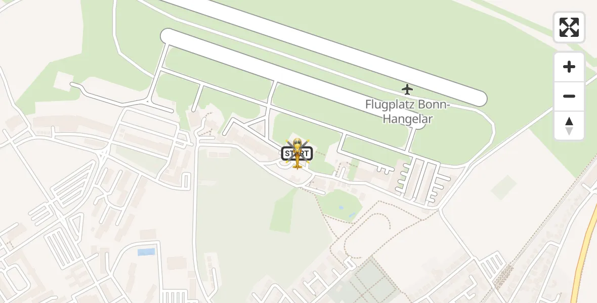Flugroute Rettungshubschrauber Bonn-Hangelar Flugplatz - Bonn-Hangelar Flugplatz, 03 Juni 2026, 09:41