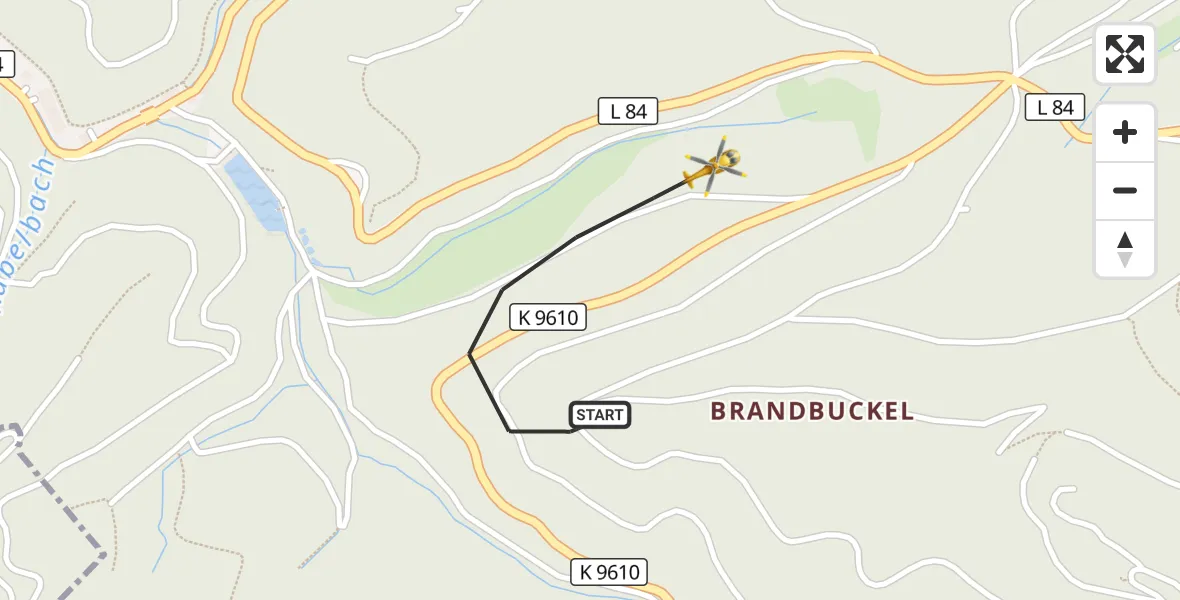 Flugroute Ambulanzhubschrauber Baden-Baden - Baden-Baden, 03 Juni 2026, 11:03