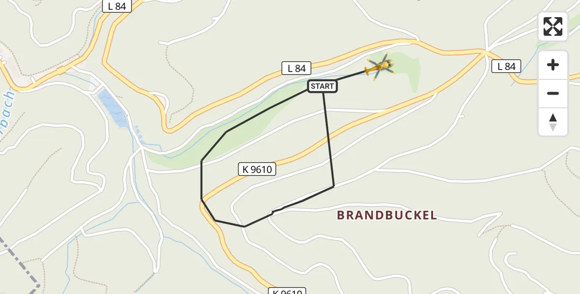 Flugroute Ambulanzhubschrauber Baden-Baden - Baden-Baden, 03 Juni 2026, 11:13