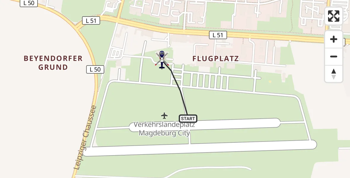 Flugroute Polizeihubschrauber Magdeburg City Flugplatz - Magdeburg City Flugplatz, 03 Juni 2026, 11:14
