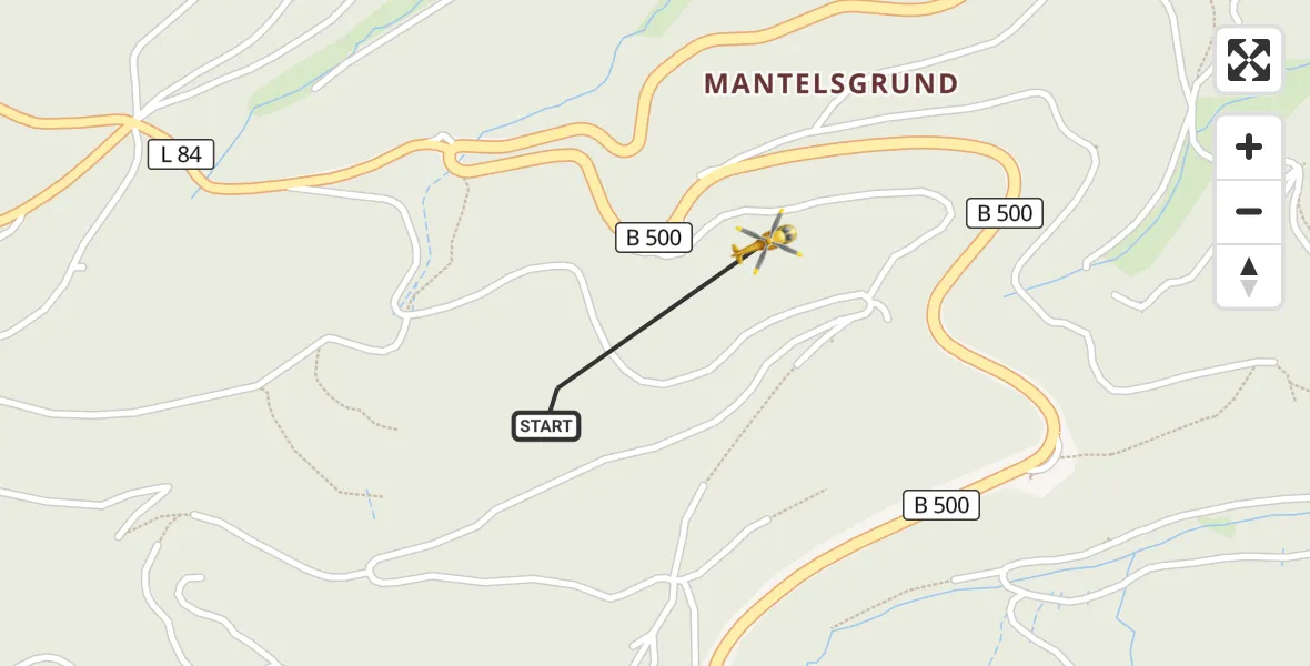Flugroute Ambulanzhubschrauber Baden-Baden - Baden-Baden, 03 Juni 2026, 11:30