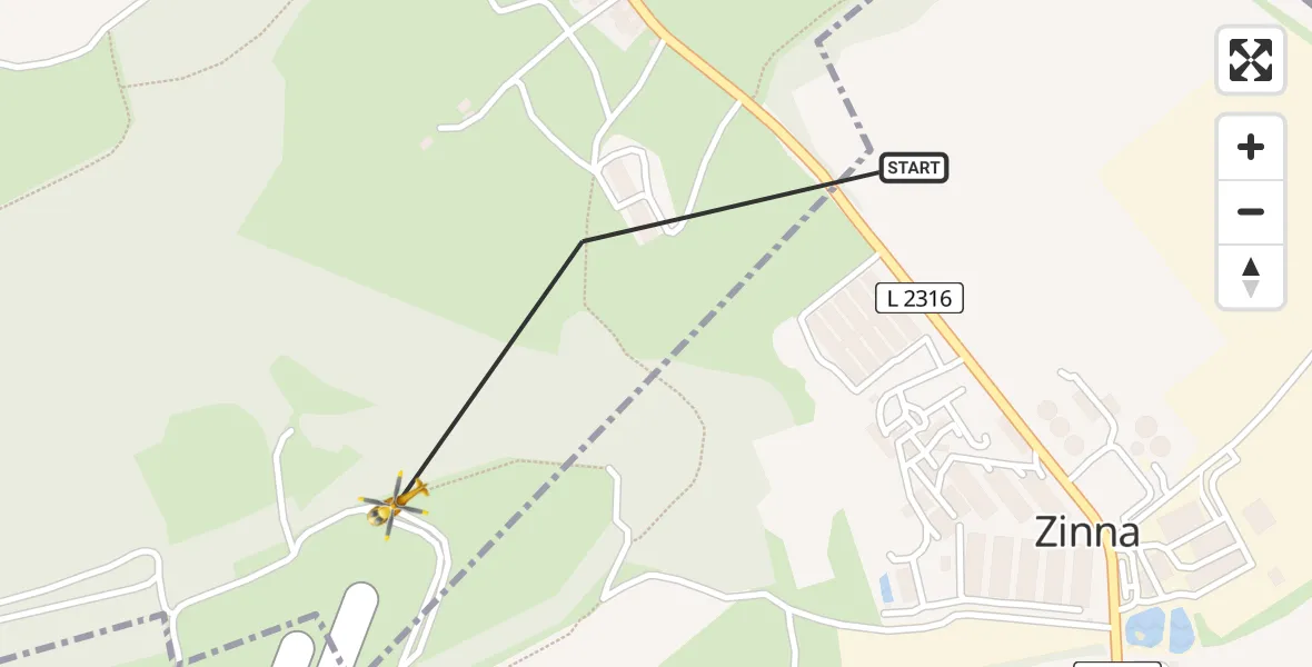 Flugroute Rettungshubschrauber Bürgel - Bürgel, 03 Juni 2026, 11:32