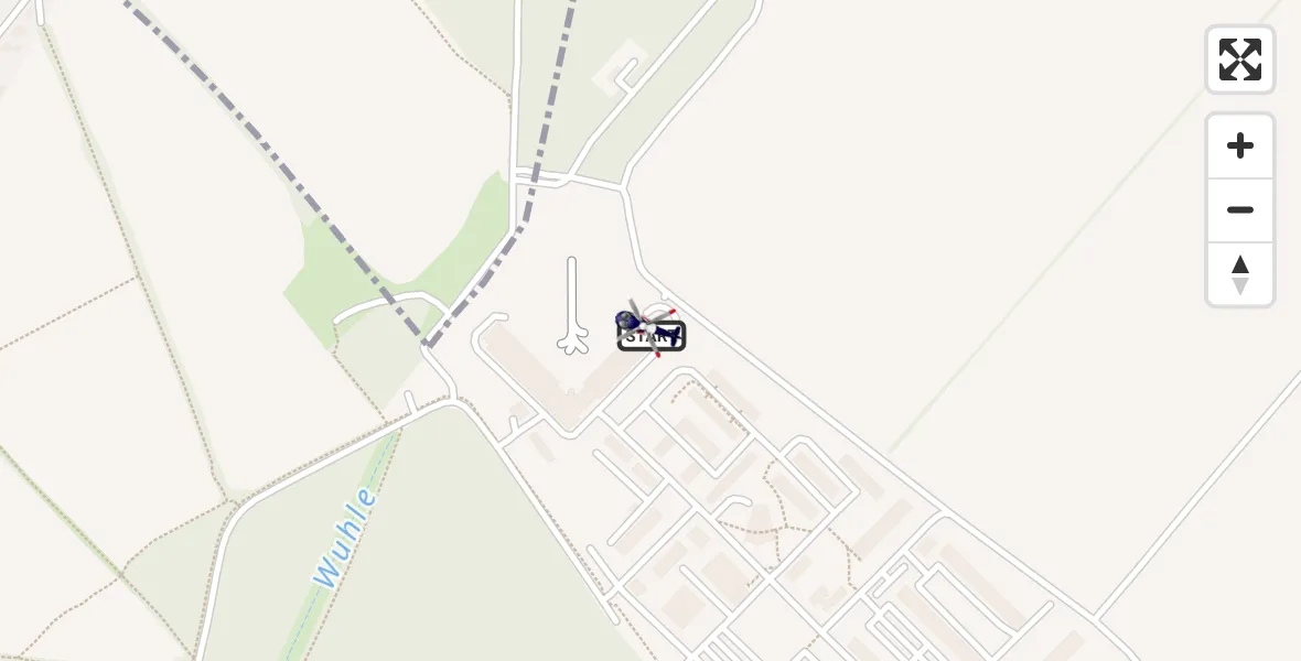 Flugroute Polizeihubschrauber Ahrensfelde Hubschrauberlandeplatz - Ahrensfelde Hubschrauberlandeplatz, 03 Juni 2026, 11:48