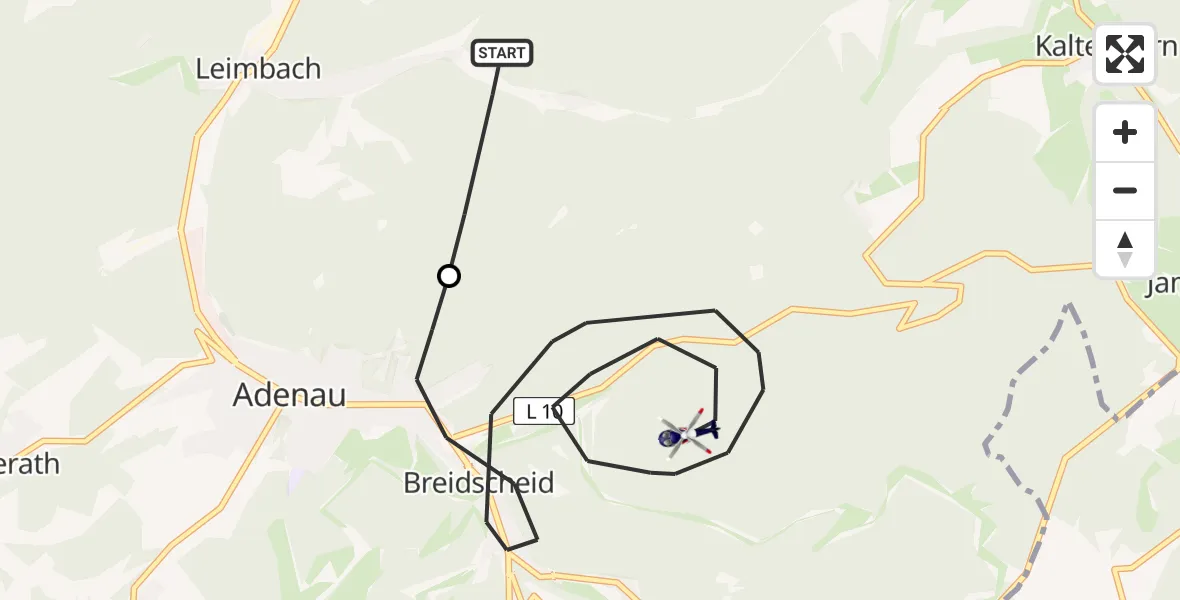 Flugroute Polizeihubschrauber Leimbach - Adenau, 03 Juni 2026, 12:27