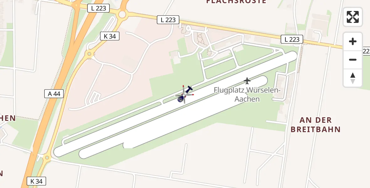 Flugroute Polizeihubschrauber Aachen-Merzbrück Flughafen - Aachen-Merzbrück Flughafen, 03 Juni 2026, 13:07