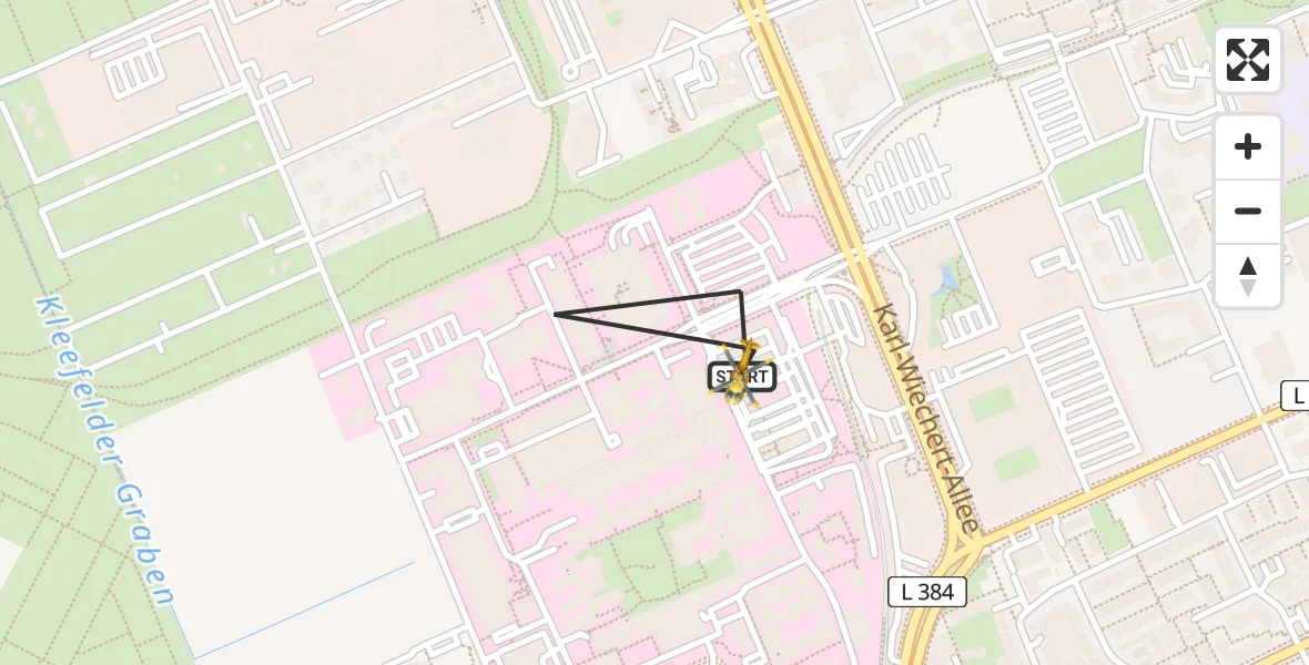 Flugroute Rettungshubschrauber Hannover Luftrettung Hubschrauberlandeplatz (Christoph 4) - Hannover Luftrettung Hubschrauberlandeplatz (Christoph 4), 04 Juni 2026, 07:21