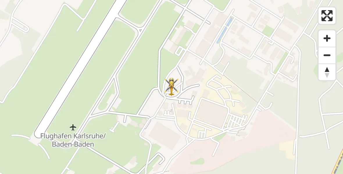 Flugroute Ambulanzhubschrauber Karlsruhe Baden-Baden Flughafen - Karlsruhe Baden-Baden Flughafen, 04 Juni 2026, 08:40