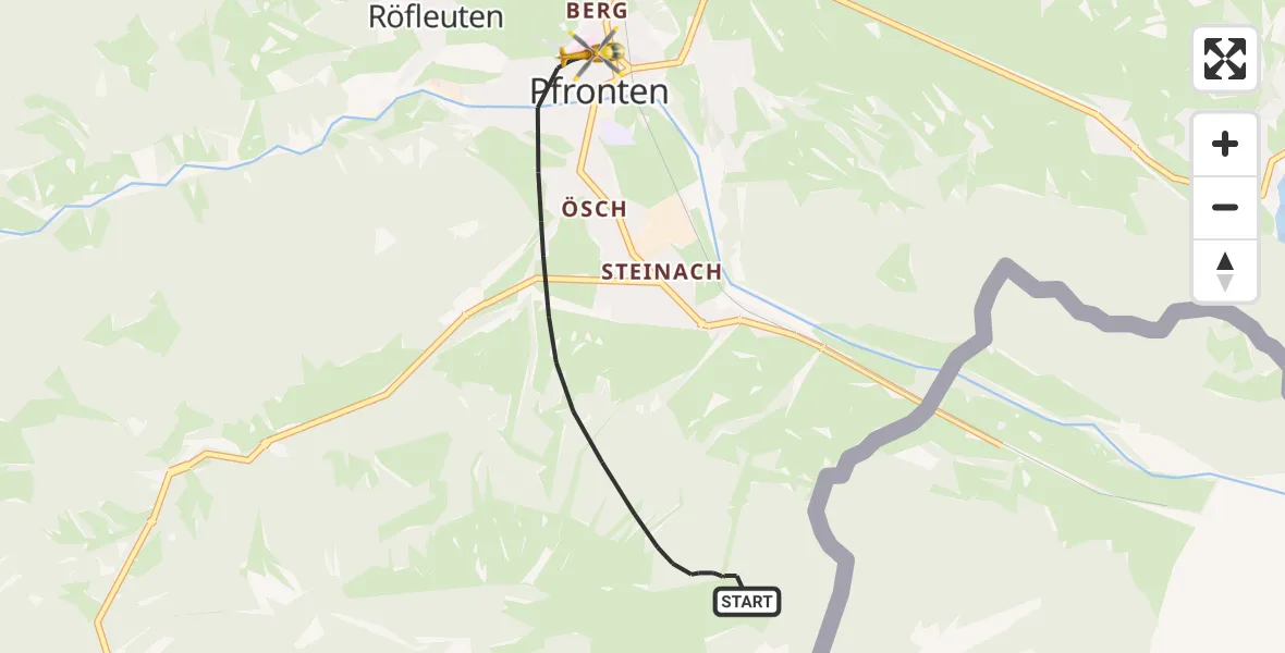 Flugroute Rettungshubschrauber Pfronten - Pfronten, 04 Juni 2026, 14:14