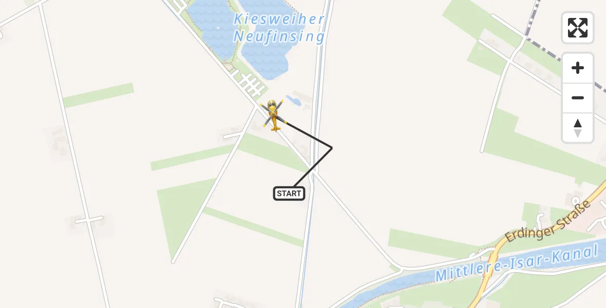 Flugroute Rettungshubschrauber Finsing - Finsing, 04 Juni 2026, 16:40