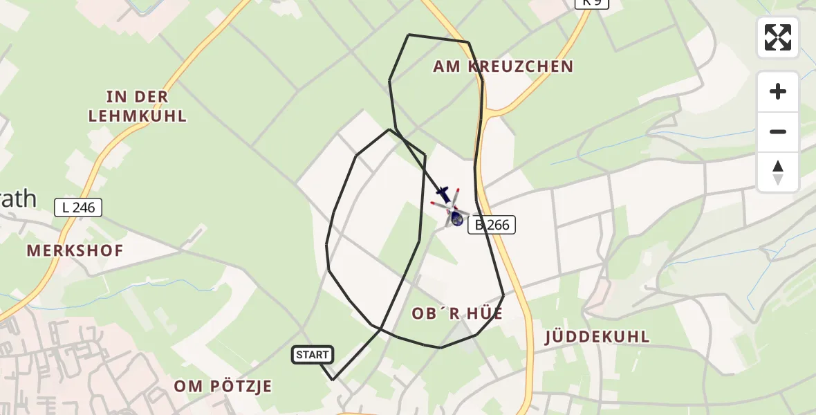 Flugroute Polizeihubschrauber Simmerath - Simmerath, 04 Juni 2026, 17:11