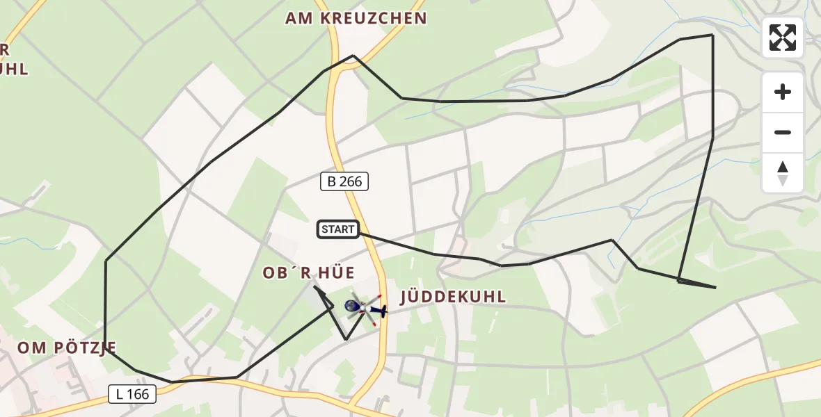 Flugroute Polizeihubschrauber Simmerath - Simmerath, 04 Juni 2026, 17:19