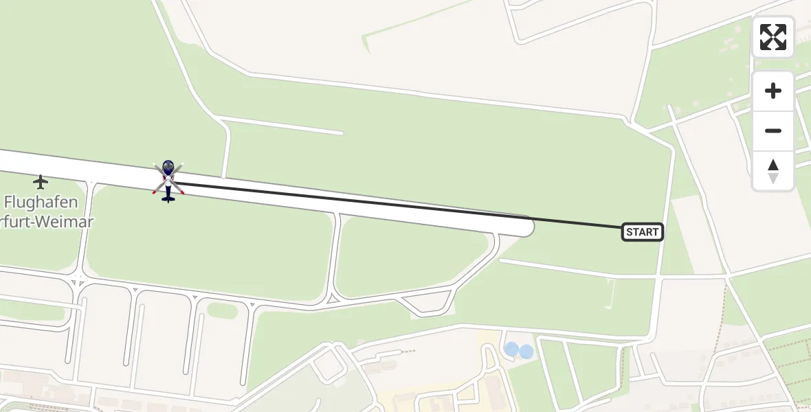 Flugroute Polizeihubschrauber Erfurt - Erfurt-Weimar Flughafen, 04 Juni 2026, 21:16