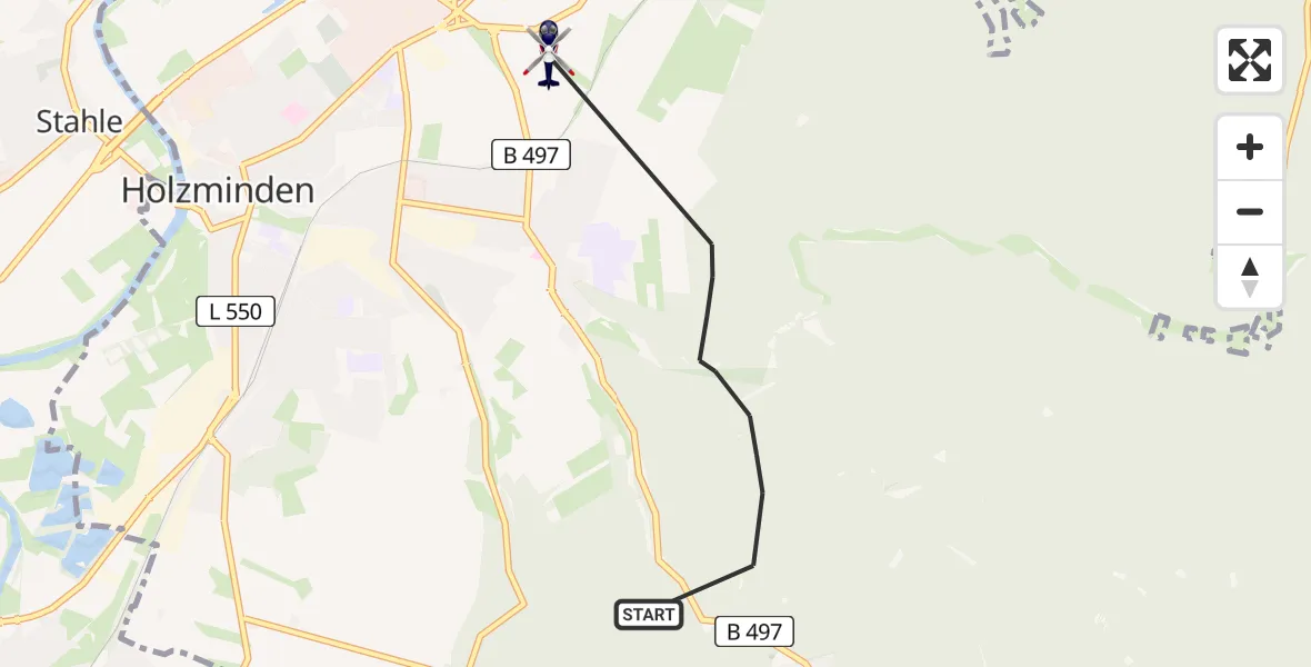 Flugroute Polizeihubschrauber Holzminden - Holzminden, 04 Juni 2026, 22:54