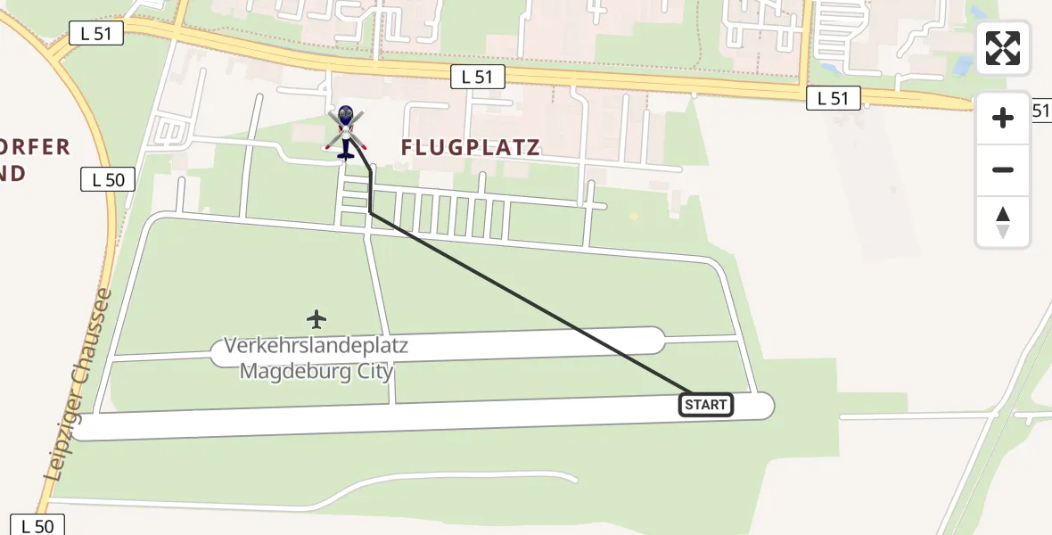 Flugroute Polizeihubschrauber Magdeburg City Flugplatz - Magdeburg City Flugplatz, 04 Juni 2026, 23:09