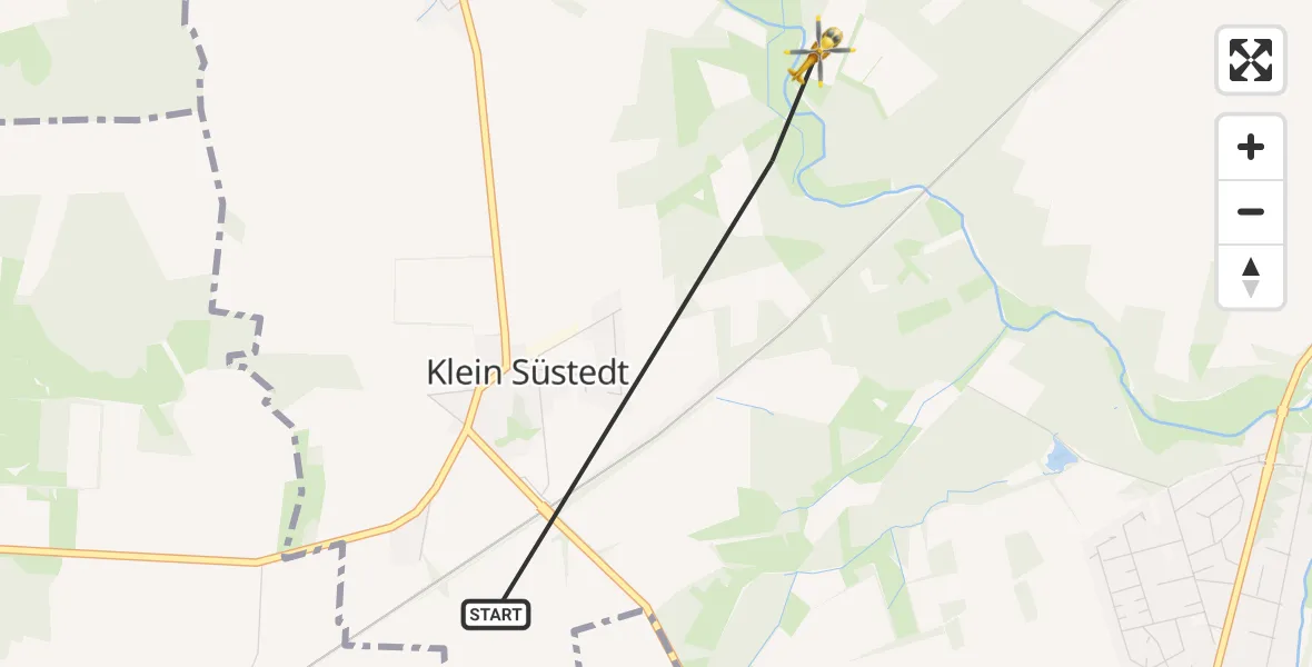 Flugroute Rettungshubschrauber Uelzen - Uelzen, 05 Juni 2026, 06:52