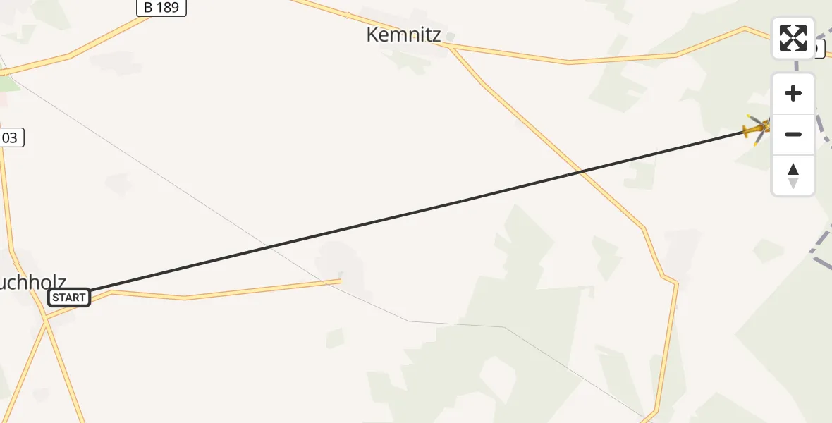 Flugroute Rettungshubschrauber Pritzwalk - Pritzwalk, 05 Juni 2026, 07:20