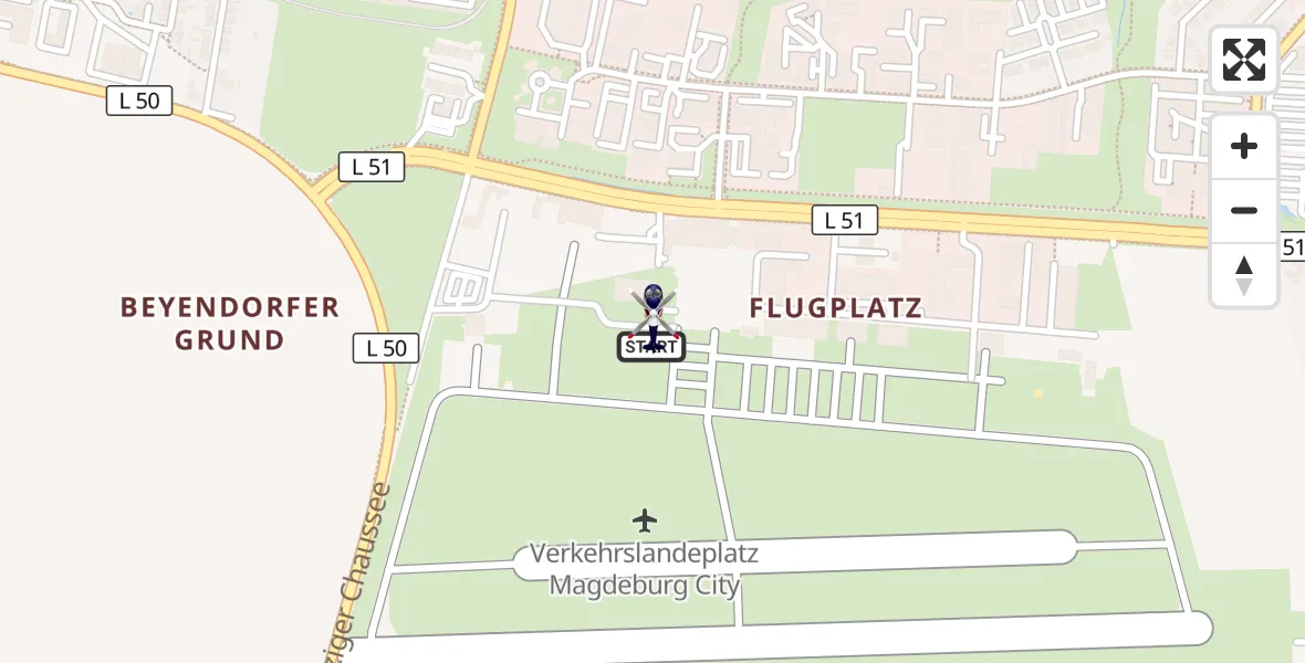 Flugroute Polizeihubschrauber Magdeburg City Flugplatz - Magdeburg City Flugplatz, 05 Juni 2026, 08:48
